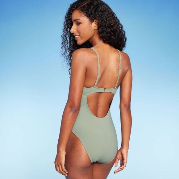 Shade & Shore - Women's Over the Shoulder Swimwear G Green - Picture 4 of 4